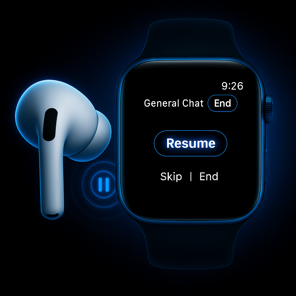 Tap AirPods to pause and resume